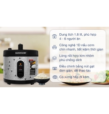 Nồi cơm nắp gài Sunhouse 1.8 lít SHD8630