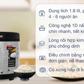 Nồi cơm nắp gài Sunhouse 1.8 lít SHD8630