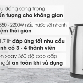 Ấm đun siêu tốc Toshiba 1.7 lít KT-17SH2NV