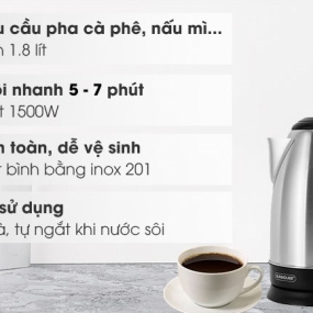 Ấm đun siêu tốc Sunhouse 1.8 lít SHD1182