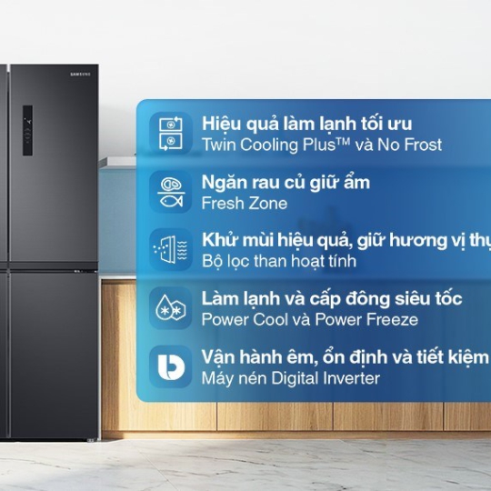 Tủ lạnh Samsung Inverter 488 lít Multi Door RF48A4000B4/SV