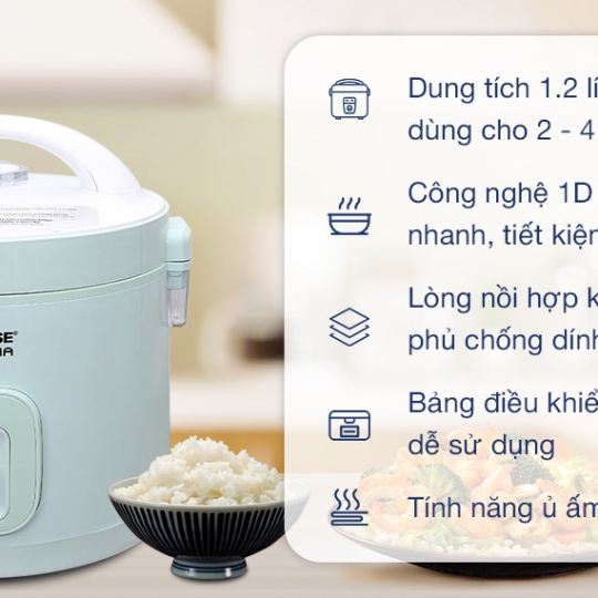 Nồi cơm nắp gài Sunhouse Mama 1.2 lít SHD8265B