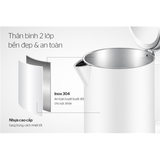 ẤM SIÊU TỐC INOX 2 LỚP 1.7L SUNHOUSE MAMA SHD1386W