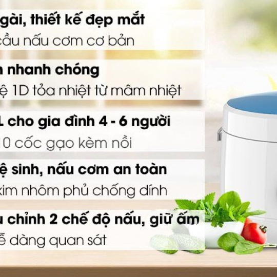 Nồi cơm nắp gài Sunhouse 1.8 lít SHD8606