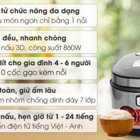 Nồi cơm điện tử Sunhouse mama 1.8 lít SHD8903