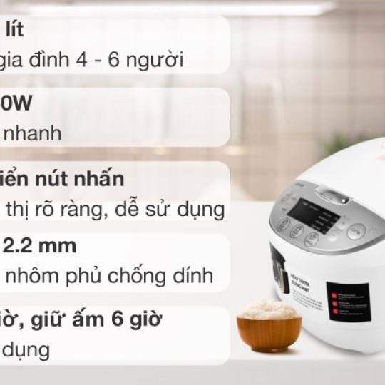 Nồi cơm điện tử Toshiba 1.8 lít RC-18DH2PV(W)