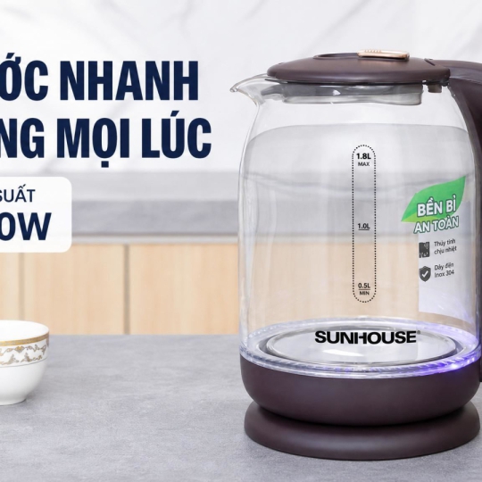 Ấm đun siêu tốc Sunhouse 1.8 lít SHD1212